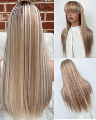 Highlights Blonde Human Hair Wig HT043