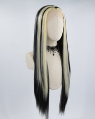613 Blonde Black Long Synthetic Lace Front Wig WW510