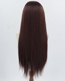 Red Brown Long Straight Synthetic Lace Front Wig WW985