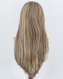 Brown With Beige Blonde Highlights Synthetic Lace Front Wig WW1070