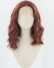 Dark Auburn Red Short Curly Synthetic Lace Front Wig WW913
