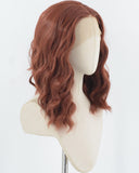 Dark Auburn Red Short Curly Synthetic Lace Front Wig WW913