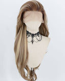 Brown Blonde Highlights Synthetic Lace Front Wig WW1055