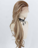 Brown Blonde Highlights Synthetic Lace Front Wig WW1055