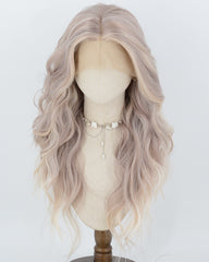 Soft Champagne Blonde Wavy Synthetic Lace Front Wig WW1084