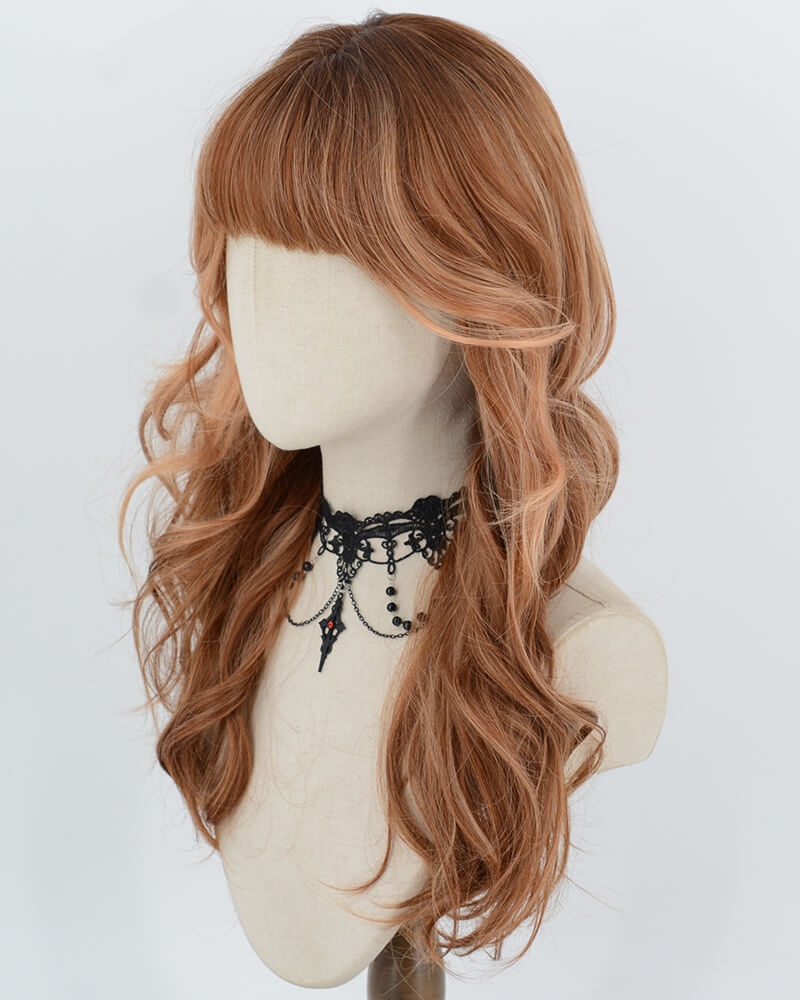 Ombre Copper Brown Wavy Synthetic Wig HW857