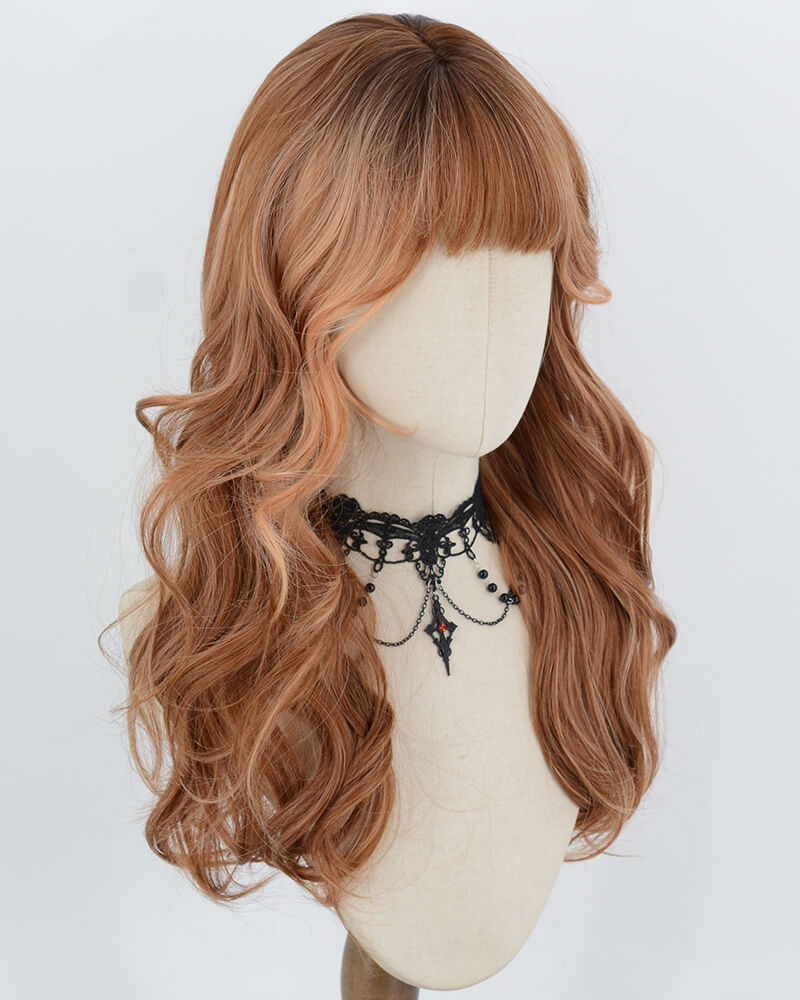 Ombre Copper Brown Wavy Synthetic Wig HW857