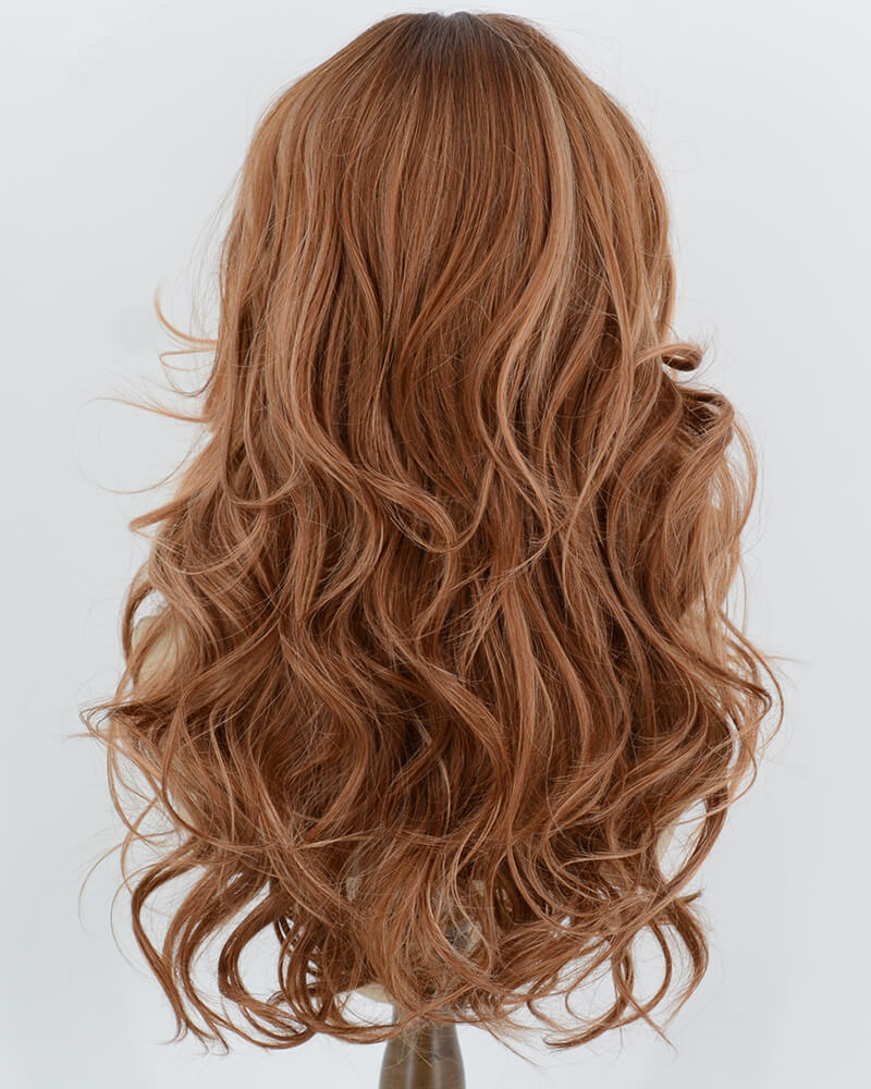 Ombre Copper Brown Wavy Synthetic Wig HW857
