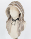 Creamy Blonde with Ash Brown Highlights Synthetic Lace Front Wig WW1072