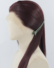 Dark Auburn Long Straight Synthetic Lace Front Wig WW1042