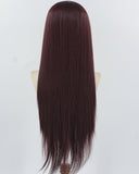 Dark Auburn Long Straight Synthetic Lace Front Wig WW1042