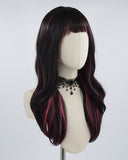 Red Black Wavy Synthetic Wig HW238