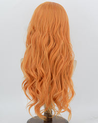 Ginger Orange Long Wavy Synthetic Lace Front Wig WW1086