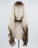 Platinum Blonde Ombre Brown Synthetic Wig HW224