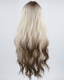 Platinum Blonde Ombre Brown Synthetic Wig HW224