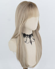 Rooted Beige Blonde Synthetic Wig HW858