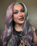 Grey Mixed Synthetic Lace Front Wig WT216