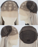 Creamy Blonde with Ash Brown Highlights Synthetic Lace Front Wig WW1072