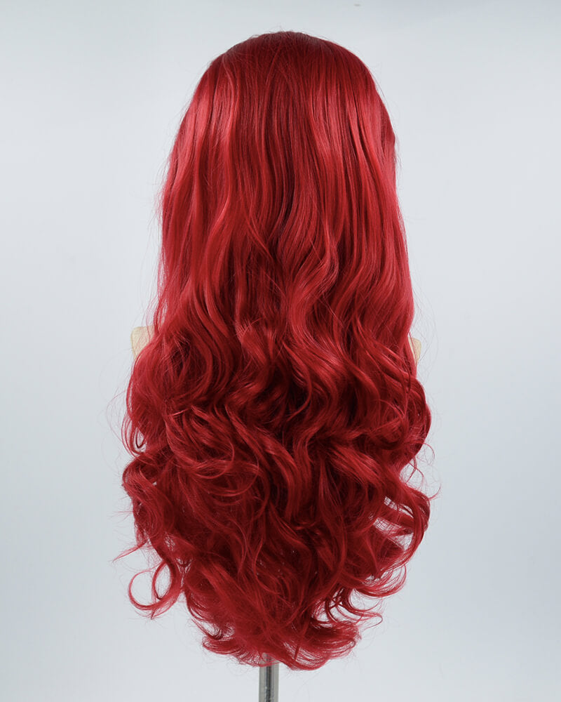 Red Wavy Synthetic Lace Front Wig WW310