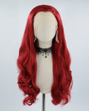Red Wavy Synthetic Lace Front Wig WW310