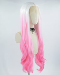 White Ombre Pink Synthetic Lace Front Wig WW376