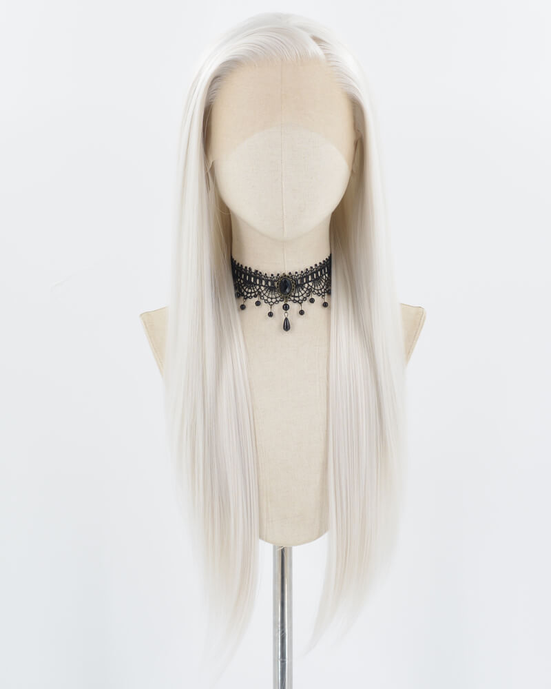 White Grey Synthetic Lace Front Wig WW709