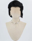 Elvis Black Short Synthetic Lace Front Men's Wig MW043