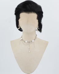 Elvis Black Short Synthetic Lace Front Men's Wig MW043