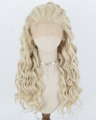Ash Blonde Curly Synthetic Lace Front Wig WW1080
