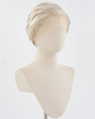 White Blonde Short Synthetic Lace Front Wig MW014
