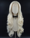 Ash Blonde Long Wavy Synthetic Lace Front Wig WT227