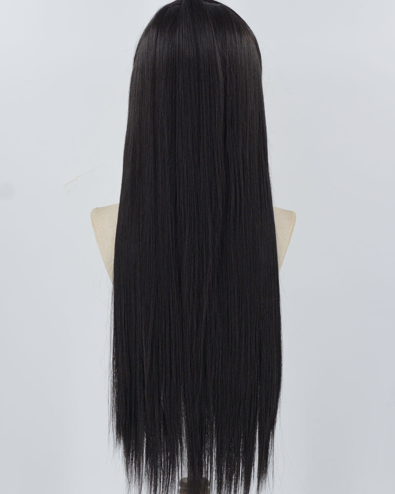 Black Straight Synthetic Lace Front Men's Wig MW056