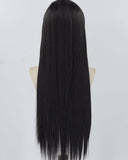 Black Straight Synthetic Lace Front Men's Wig MW056