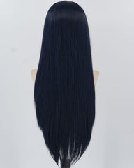 Black Blue Long Straight Synthetic Lace Front Wig WW881