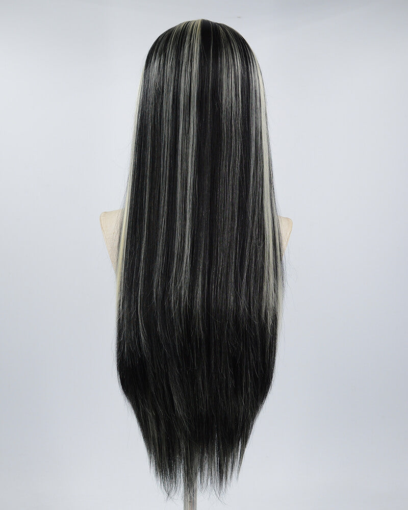 613 Blonde Black Long Synthetic Lace Front Wig WW510