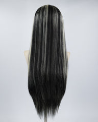 613 Blonde Black Long Synthetic Lace Front Wig WW510