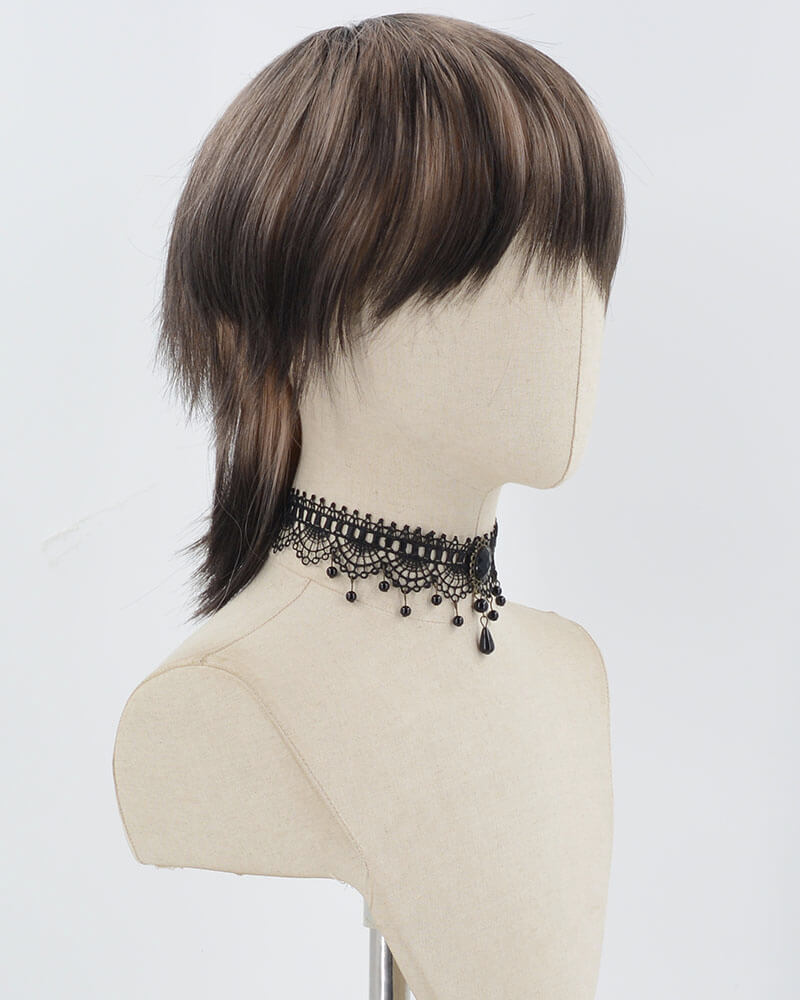 Blonde Black Short Synthetic Wig HW626