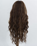 Brown Highlights Blonde Synthetic Lace Front Wig WW1061