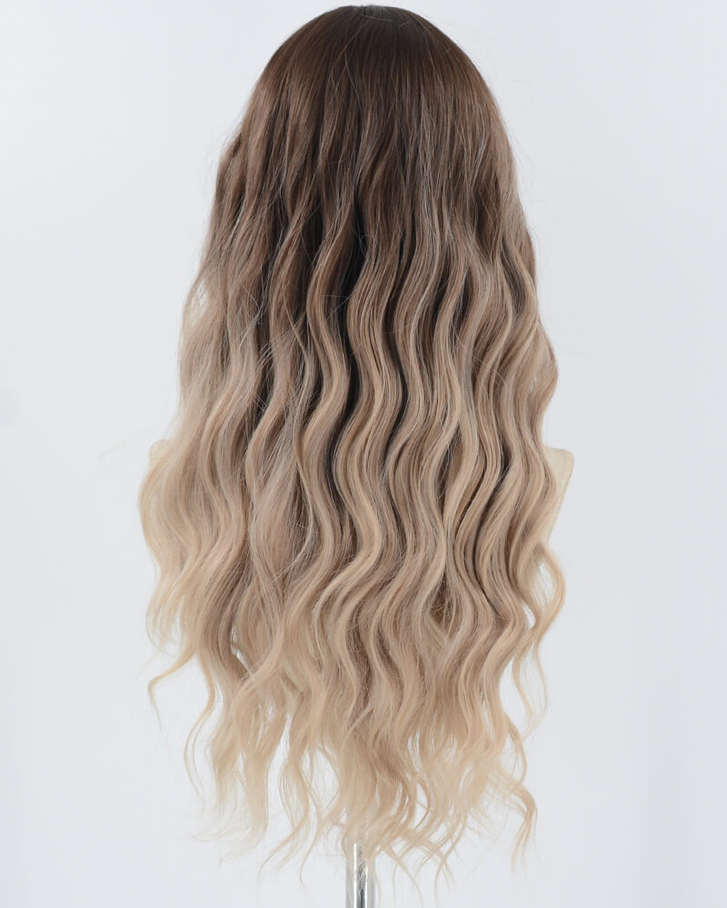 Black Ombre Brown Curly Synthetic Wig HW575