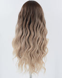 Black Ombre Brown Curly Synthetic Wig HW575