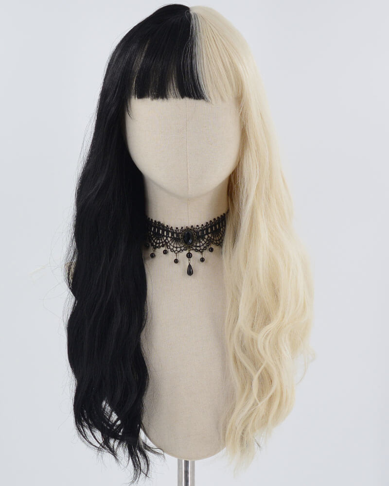 Black Blonde Wavy Synthetic Wig HW545
