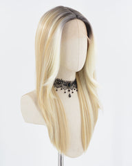 Ombre Blonde Strunk Stripe Synthetic Lace Front Wig WW700-1