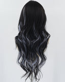 Black Blue Grey Synthetic Wig HW615