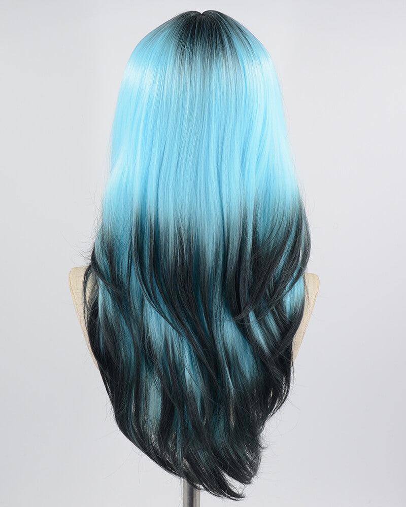 Blue Ombre Black Synthetic Wig HW367