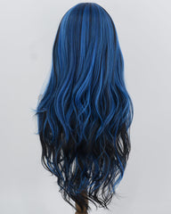 Blue Black Highlights Synthetic Wig HW846
