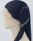Black Blue Long Straight Synthetic Lace Front Wig WW881