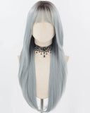 Ombre Blue Long Synthetic Wig HW682