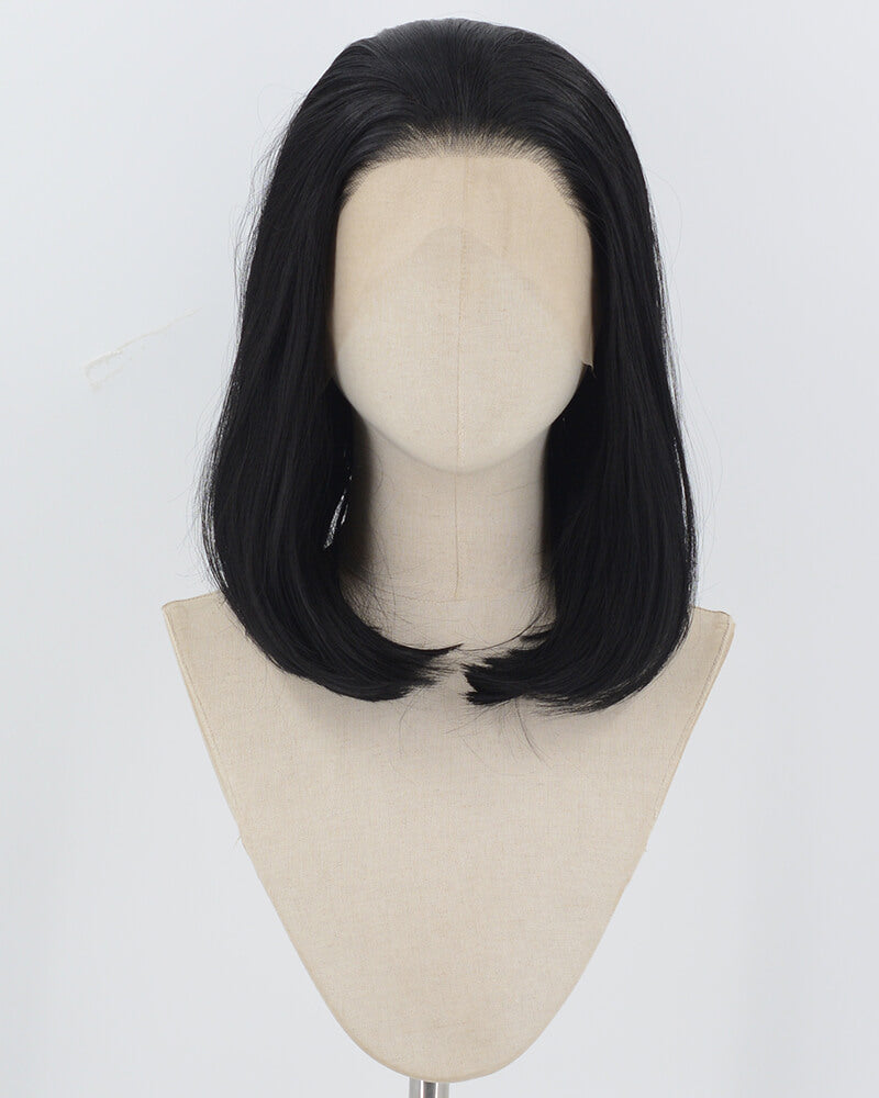 Short Black Synthetic Lace Front Wigs WT015