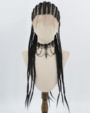 Black Braid Synthetic Full Front Wig WW1014