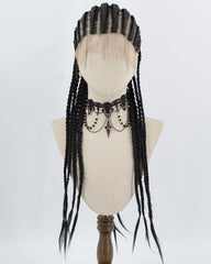 Black Braid Synthetic Full Front Wig WW1014
